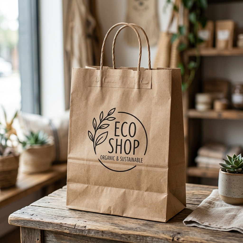 Custom Eco-Friendly Kraft Shopping Bag